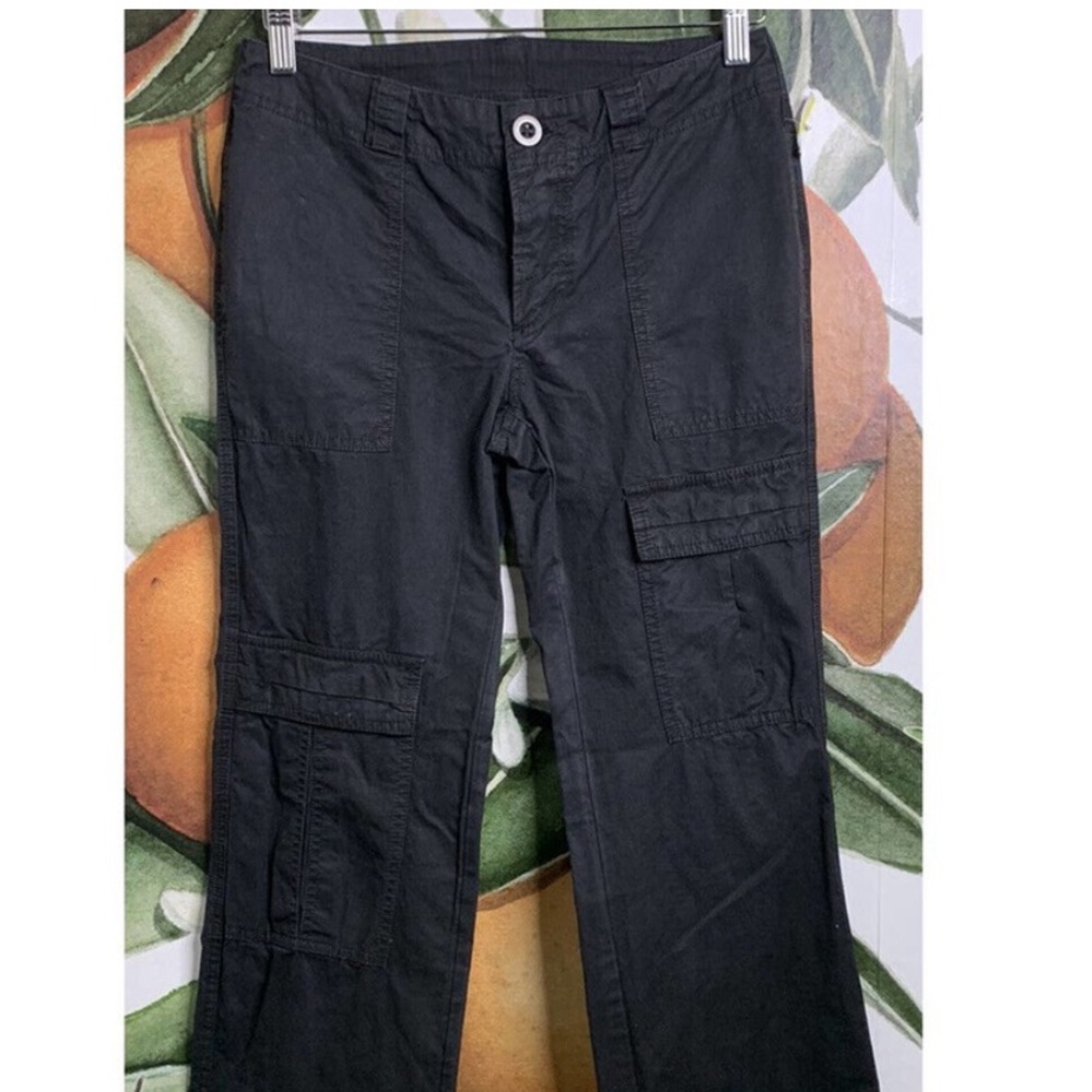 NWT - Free People Size 0 Wide Leg Cargo Pants Black 100% Cotton